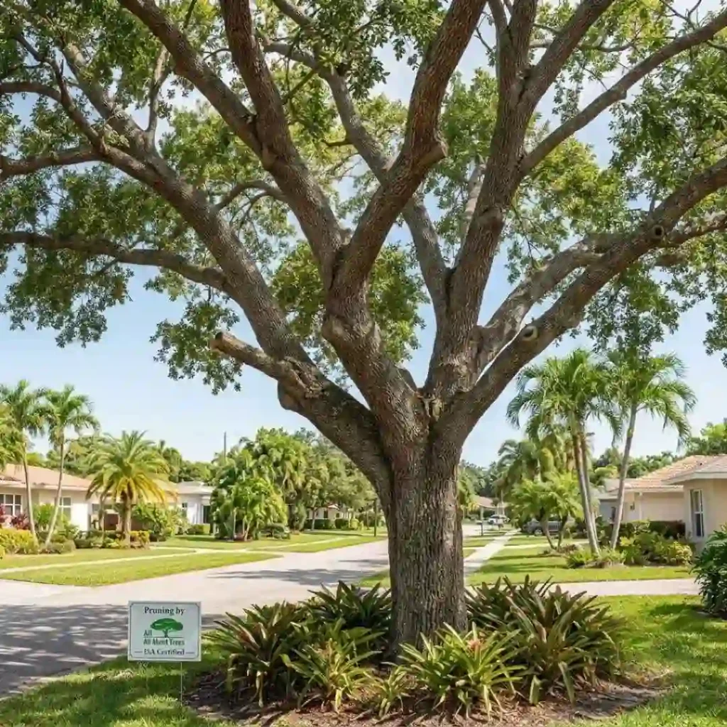 Beautifully pruned tree on a Fort Lauderdale property